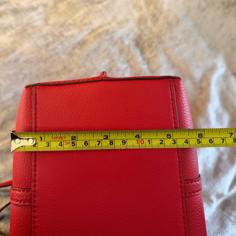 Tory Burch Red Leather Tote with Tan Accents - Picture 12 of 12